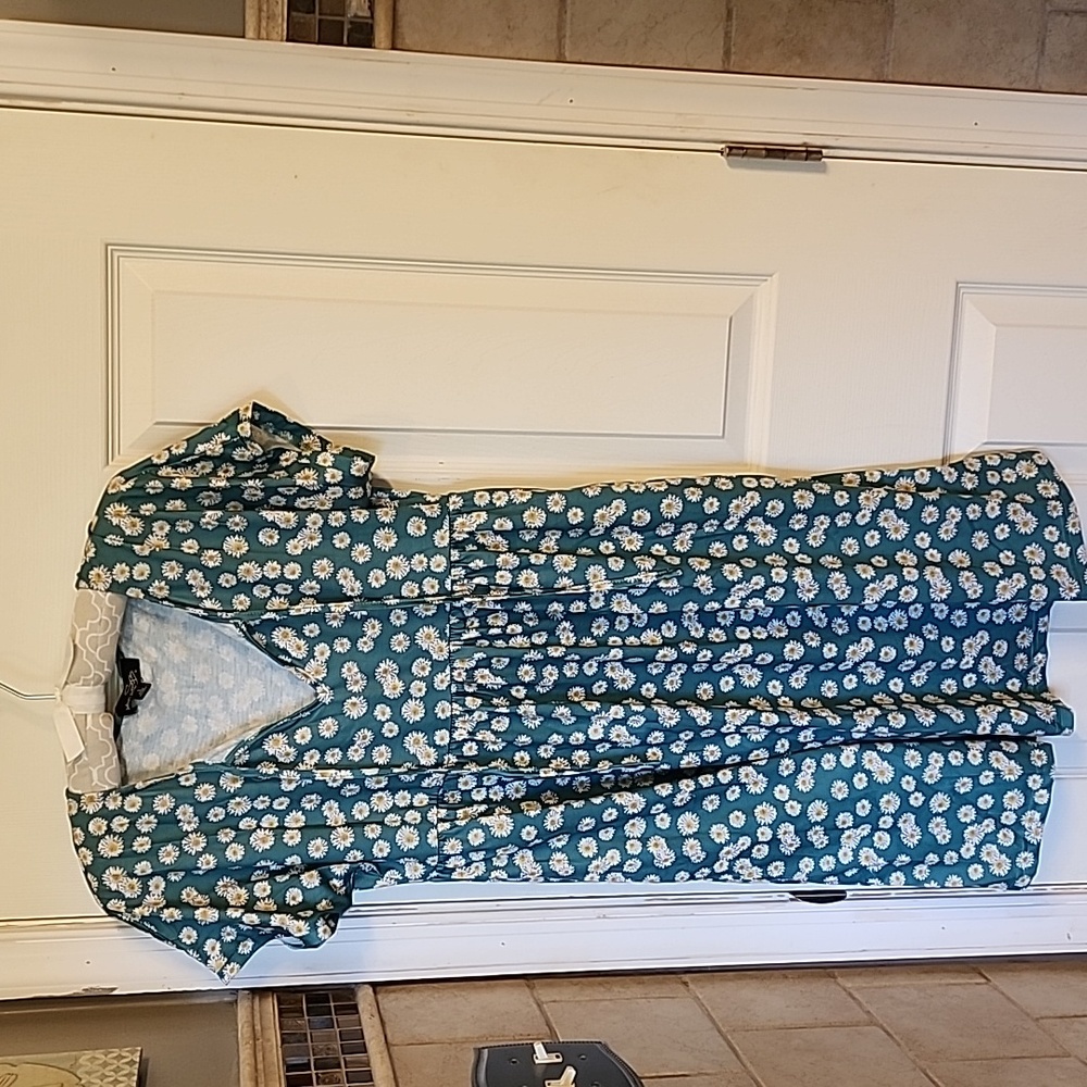 NWOT Green Daisy dress Size small